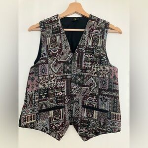 Vintage Multicolor Patterned Vest